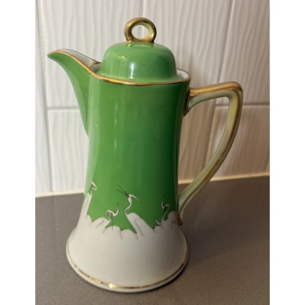 VTG Set 7 Tashiro Shoten Japan Art Deco Chocolate Coffee Pot Demitasse 1920-1930